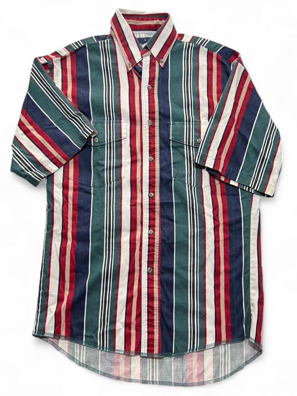 Mens Vintage Wrangler Stripe Short Sleeve shirt size Small